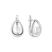 Cercei argint cu perle naturale albe si tortite DiAmanti SK20467EL_W-G